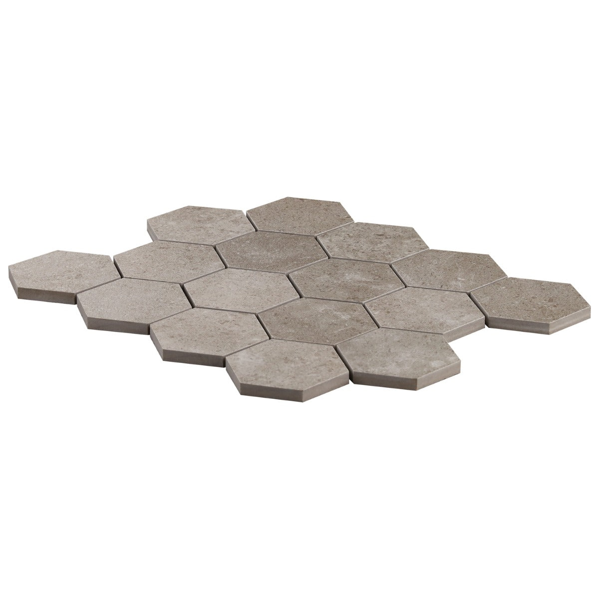 Lux Tile New Rock Tortora Beige 3" Hex Matte Porcelain Mosaic Tile