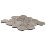 Lux Tile New Rock Tortora Beige 3" Hex Matte Porcelain Mosaic Tile
