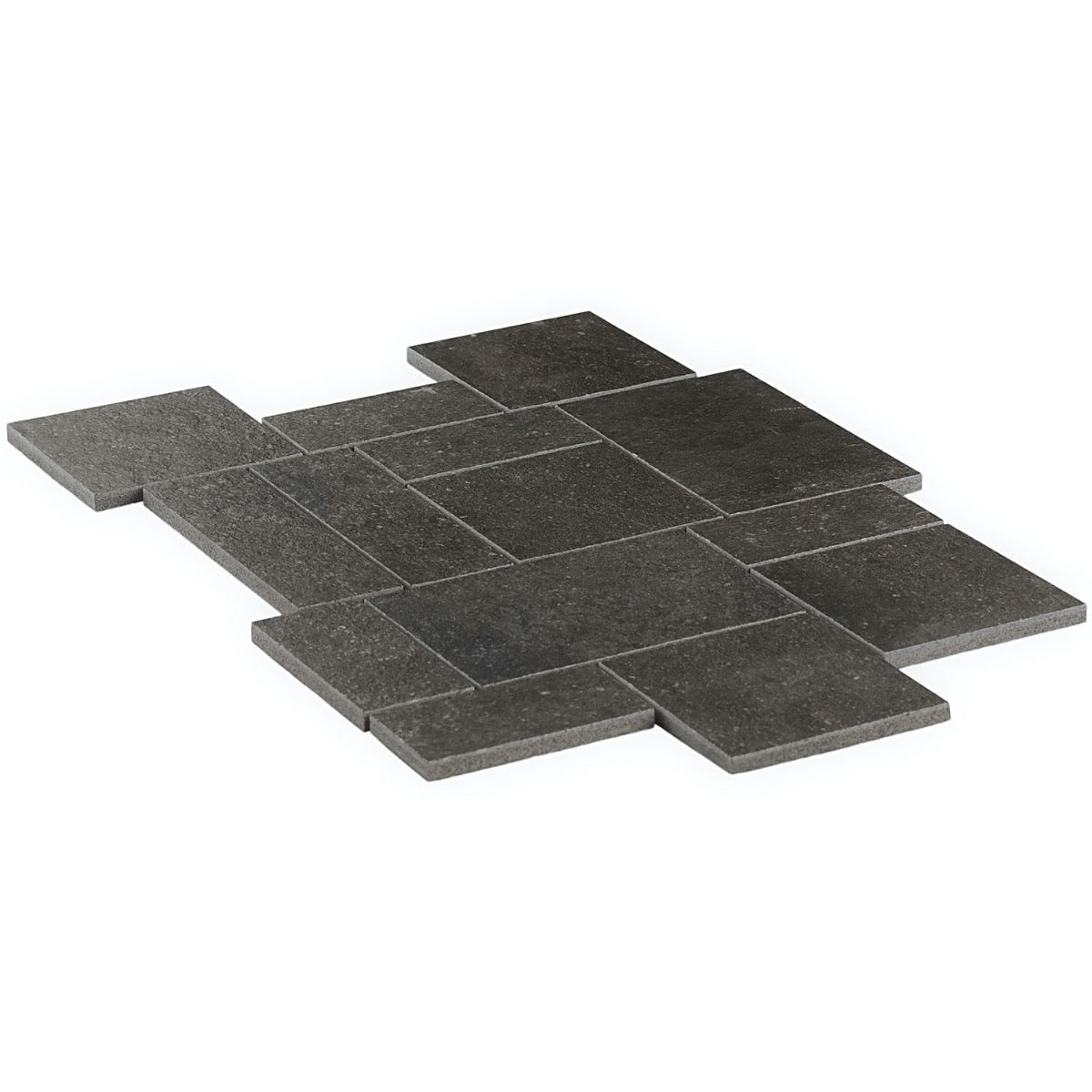 Acadia French Pattern Charcoal Black Matte Porcelain Mosaic Tile - Lux Tile