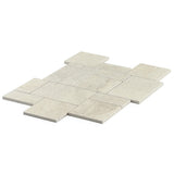 Acadia French Pattern Linen White Matte Porcelain Mosaic Tile - Tilebar