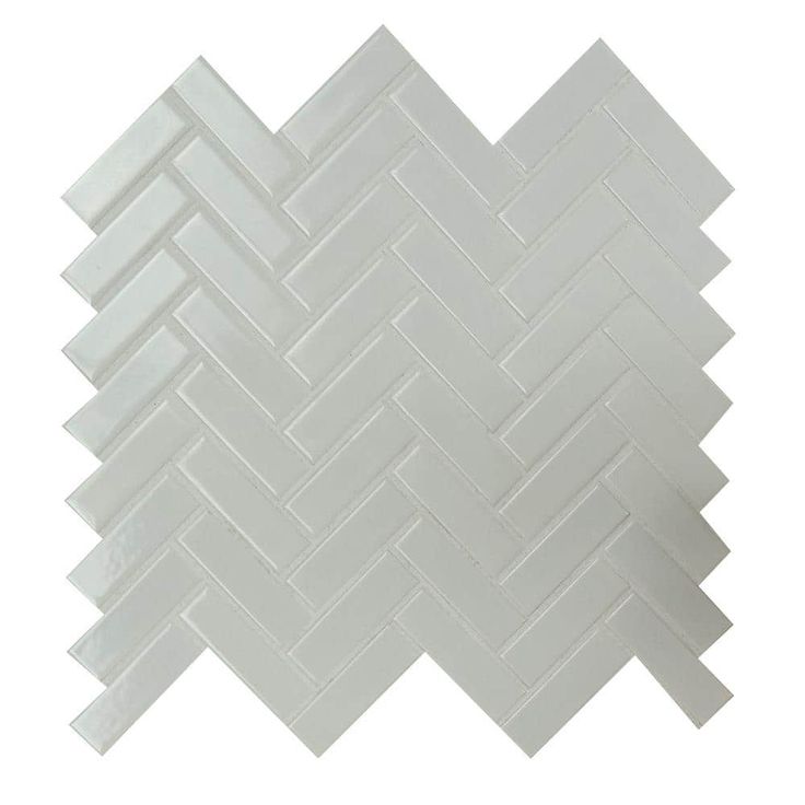 MSI Retro Bianco Herringbone 12.2 in. x 10.83 in. x 6mm Glossy Porcelain Mesh-Mounted Mosaic Tile (13.8 sq. ft. / case)