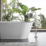 46 in. H x 11 in. W Single Handle Claw Foot Tub Faucet with Hand Shower in Brushed Nickel