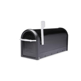 Chadwick Nickel Accents Black Post Mount Mailbox - Super Arbor