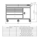 61 in. W x 18 in. D x 6-Drawer Tool Chest Rolling Cabinet in Black