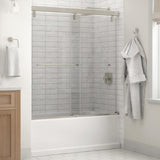 Simplicity 60 x 59-1/4 in. Frameless Mod Soft-Close Sliding Bathtub Door in Chrome with 1/4 in. (6mm) Clear Glass - Super Arbor