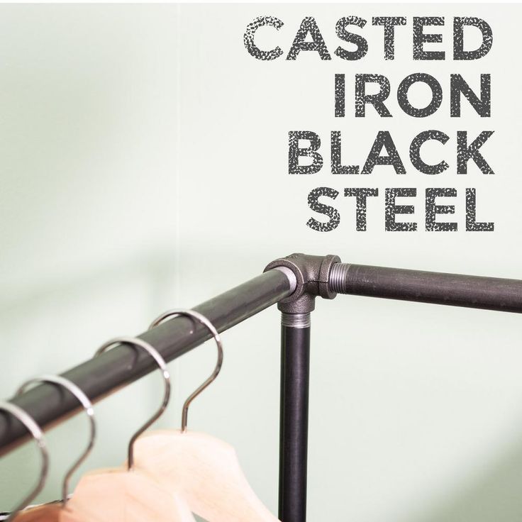 1/2 in. x 5 ft. L Black Pipe  Corner Wall Mounted Clothing Rack Kit