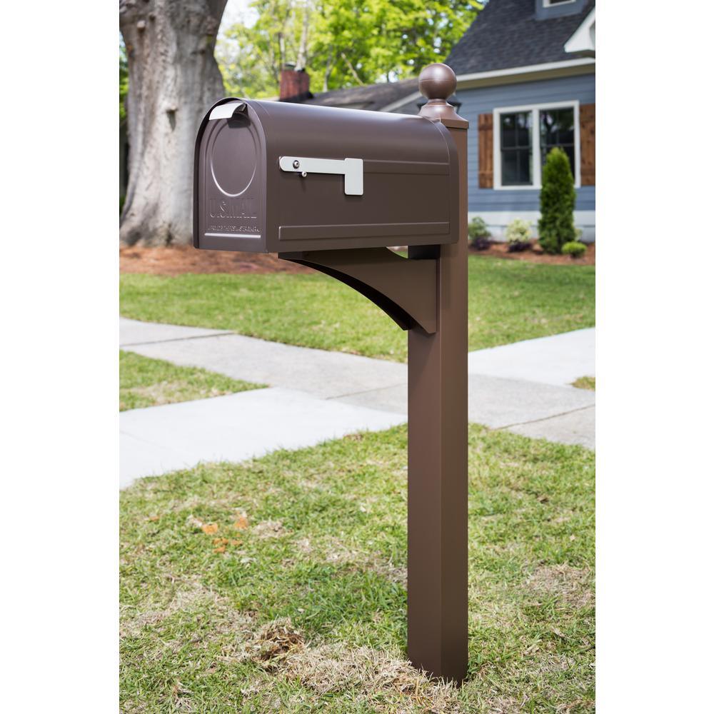 Northpointe Large, Steel Post Mount Mailbox, Venetian Bronze - Super Arbor