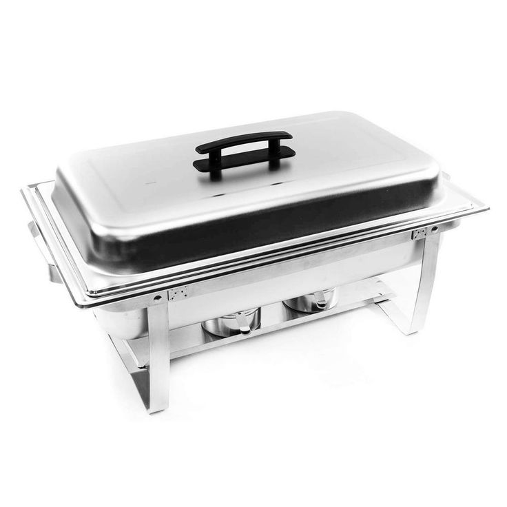 8 Qt. Stainless Steel Chafing Dish x 2-Chafer with 2-Full Size Pan and 2-Half Pans