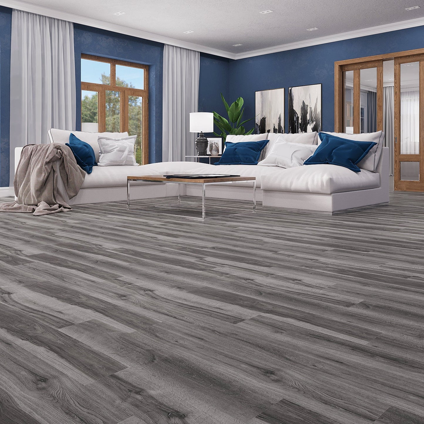 Lucida USA BaseCore Kiln 6-in W x 36-in L x 2-mm Thick Waterproof Peel-and-Stick Luxury Vinyl Plank Flooring, 54-sq ft