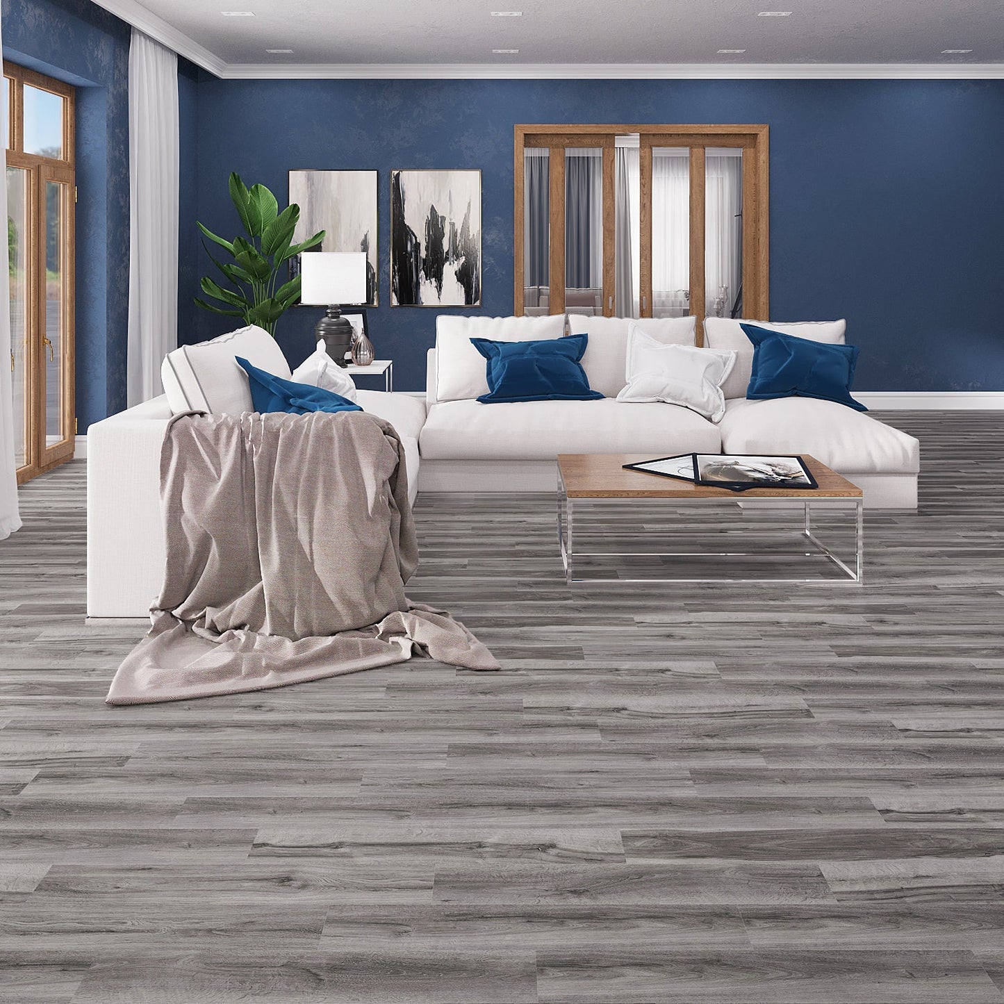 Lucida USA BaseCore Kiln 6-in W x 36-in L x 2-mm Thick Waterproof Peel-and-Stick Luxury Vinyl Plank Flooring, 54-sq ft