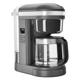 12-Cup Matte Grey Drip Coffee Maker with Spiral Showerhead