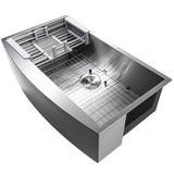 Handcrafted All-in-One Farmhouse Apron Front Stainless Steel 33 in. x 22 in. x 9 in. Single Bowl Kitchen Sink