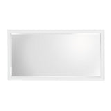60 in. W x 31 in. H Framed Rectangular Beveled Edge Bathroom Vanity Mirror in White