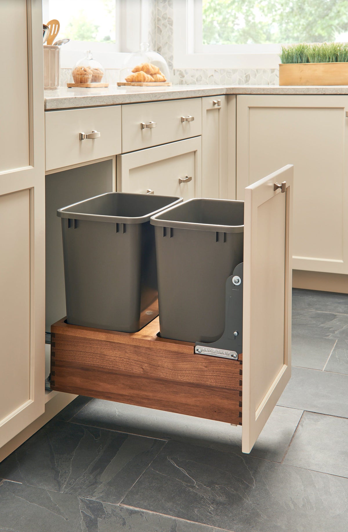 Rev-A-Shelf 35-Quart Plastic Soft-Close Pull-Out Trash Can