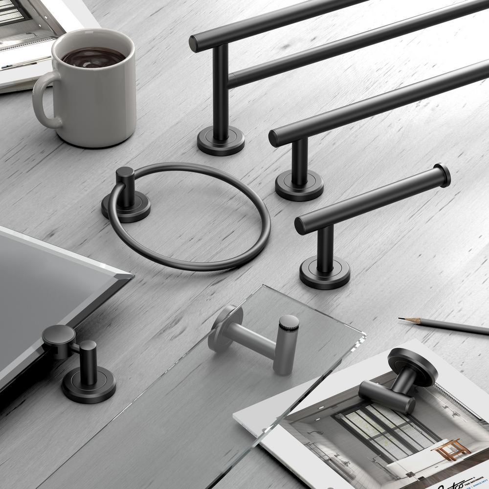 Latitude II Single Euro Toilet Paper Holder in Matte Black - Super Arbor