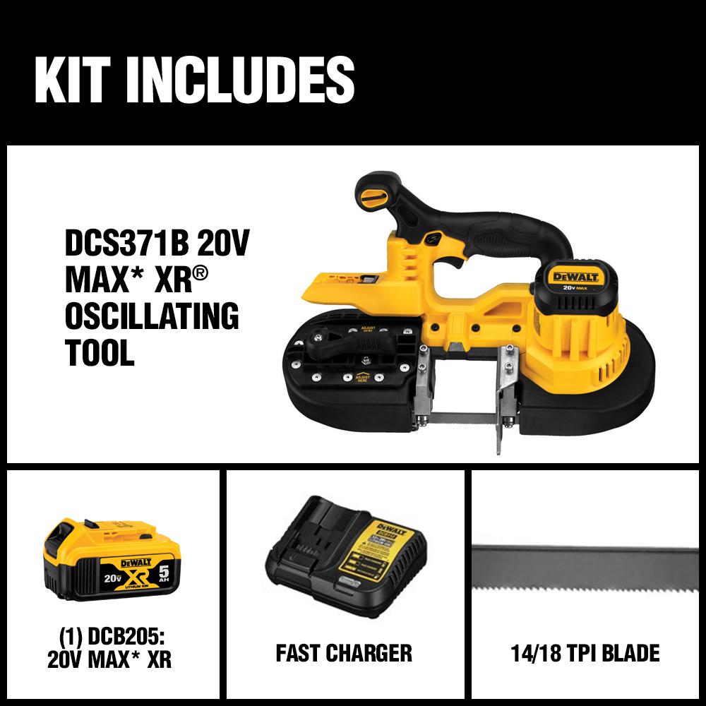 20-Volt MAX Lithium-Ion Cordless Band Saw Kit with Battery 5Ah, Charger and Contractor Bag - Super Arbor