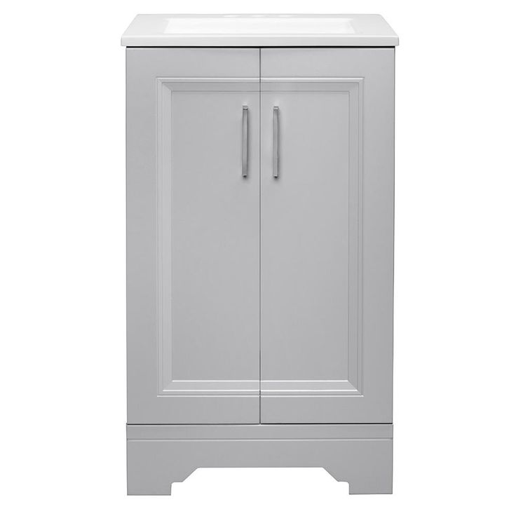 Willowridge 18-1/2 in. W Bath Vanity in Dove Gray with Cultured Marble Vanity Top in White with White Sink