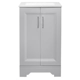 Willowridge 18-1/2 in. W Bath Vanity in Dove Gray with Cultured Marble Vanity Top in White with White Sink