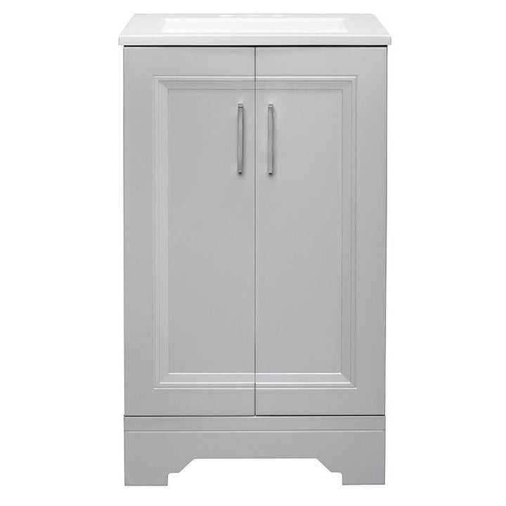 Willowridge 18-1/2 in. W Bath Vanity in Dove Gray with Cultured Marble Vanity Top in White with White Sink