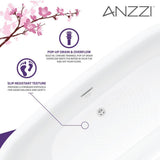 Ami 5.6 ft. Acrylic Flatbottom Freestanding Bathtub in Glossy White - Super Arbor