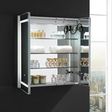 Spazio 30 in. W x 30 in. H Recessed or Surface Mount Medicine Cabinet with LED Lighting and Mirror Defogger