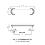 3 in. (76 mm) Center-to-Center Satin Nickel with Faux Capiz Insert Bar Drawer Pull - Super Arbor