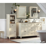 Hamilton 18 in. W x 52-1/2 in. H Bathroom Linen Cabinet in Ivory - Super Arbor