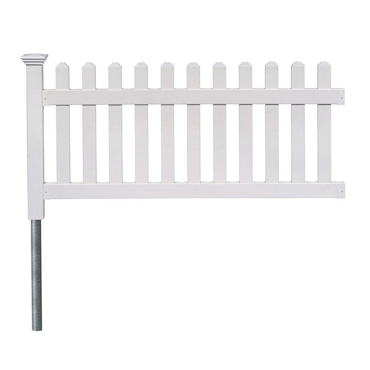Zippity Outdoor Products 3 ft. x 6 ft. Newport Picket Fence W/Post and No-Dig Steel Pipe Anchor Kit - Super Arbor