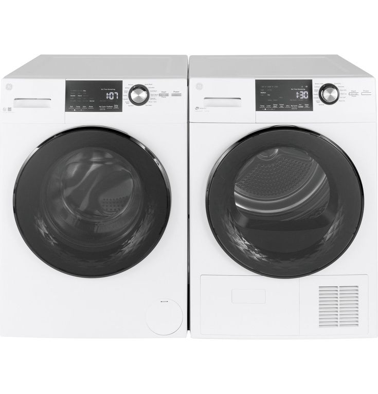 GE 2.4 cu. ft. High-Efficiency Stackable White Front Loading Washing Machine with Steam, ENERGY STAR