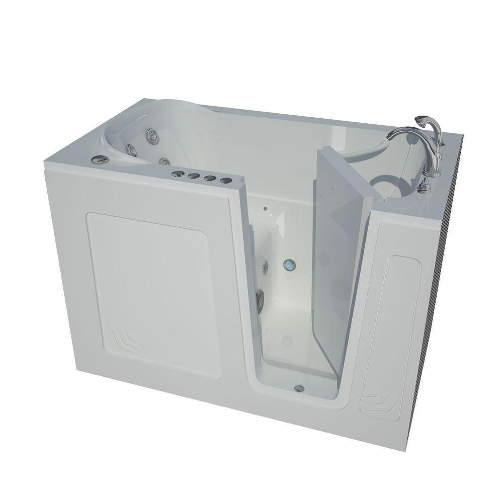 Nova Heated 5 ft. Walk-In Air and Whirlpool Jetted Tub in White with Chrome Trim - Super Arbor