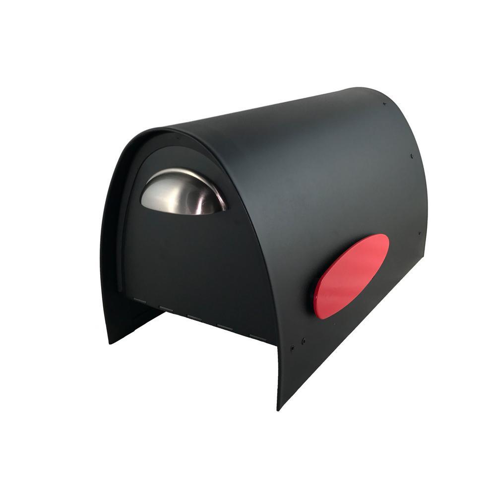 Spira Matte Black Powdercoated 316 Stainless Steel Post Mounted Non-Locking Mailbox - Super Arbor