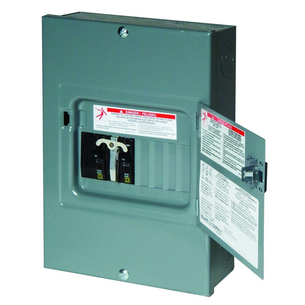 QO 60-Amp 4-Space 8-Circuit Generator Main Breaker Indoor Manual Transfer Switch - Super Arbor