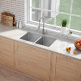 Standart PRO 33in. 16 Gauge Undermount 50/50 Double Bowl Stainless Steel Kitchen Sink - Super Arbor