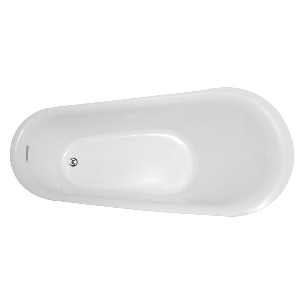 Maple 5.58 ft. Acrylic Flatbottom Non-Whirlpool Bathtub in White - Super Arbor