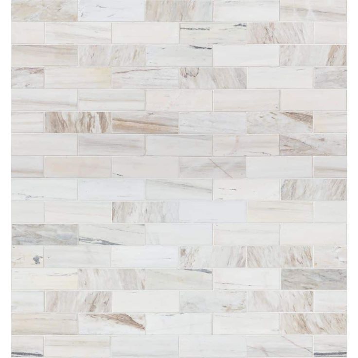 MSI Angora Subway 11.81 in x 11.81 in. x 10mm Polished Marble Mesh-Mounted Mosaic Tile (9.7 sq. ft. / case)
