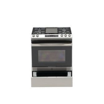 GE 5.3 cu. ft. Slide-In Gas Range with Steam-Cleaning Oven in Stainless Steel