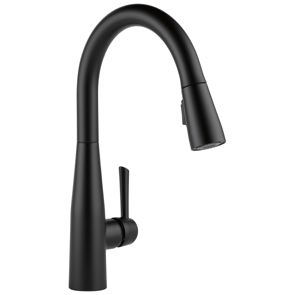 Delta Essa Matte Black Single-Handle Pull-Down Kitchen Faucet with Deck Plate