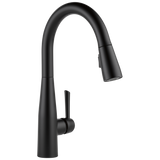 Delta Essa Matte Black Single-Handle Pull-Down Kitchen Faucet with Deck Plate