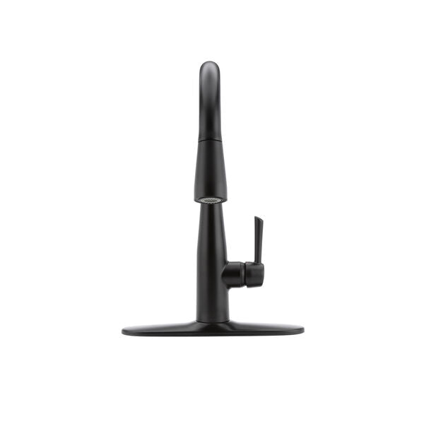 Delta Essa Matte Black Single-Handle Pull-Down Kitchen Faucet with Deck Plate