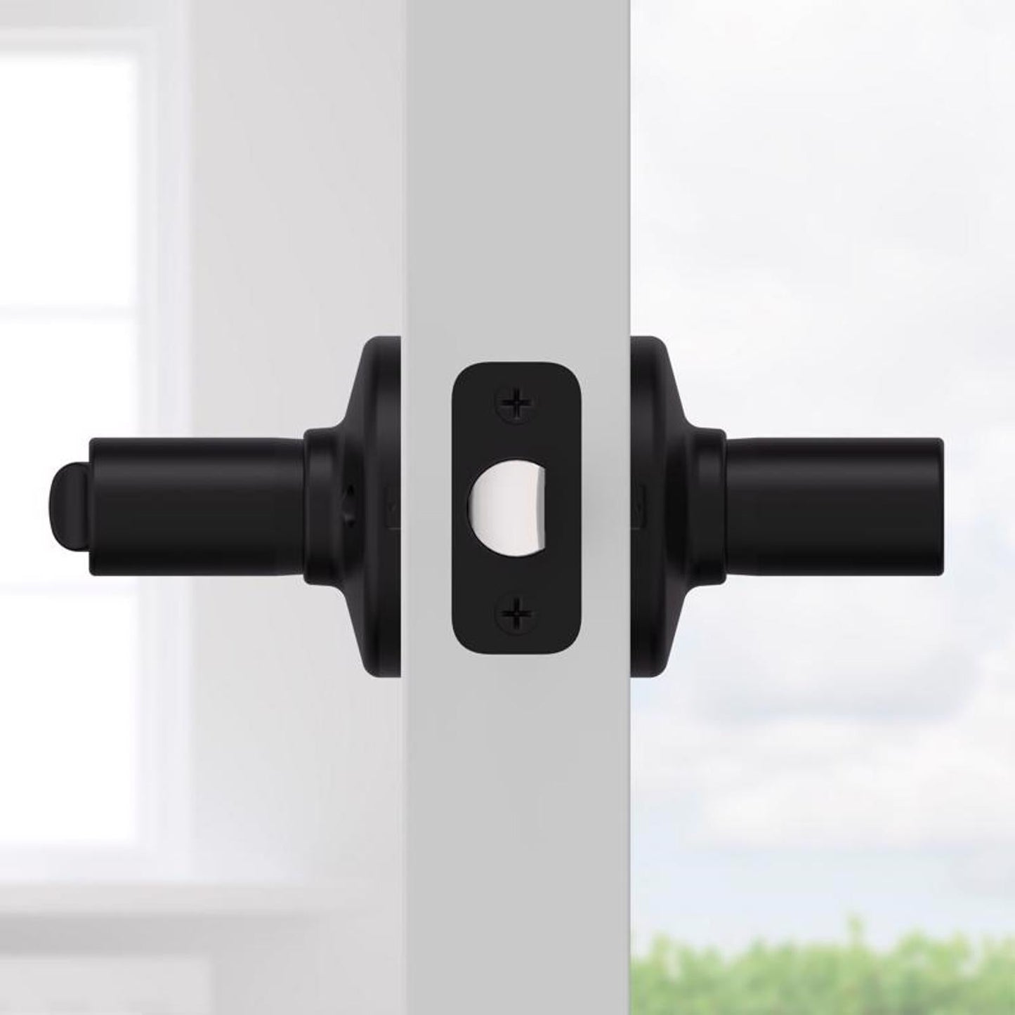 Kwikset Ladera Matte Black Keyed Entry Lever, ANSI/BHMA Grade 3, 2-3/4 in Backset