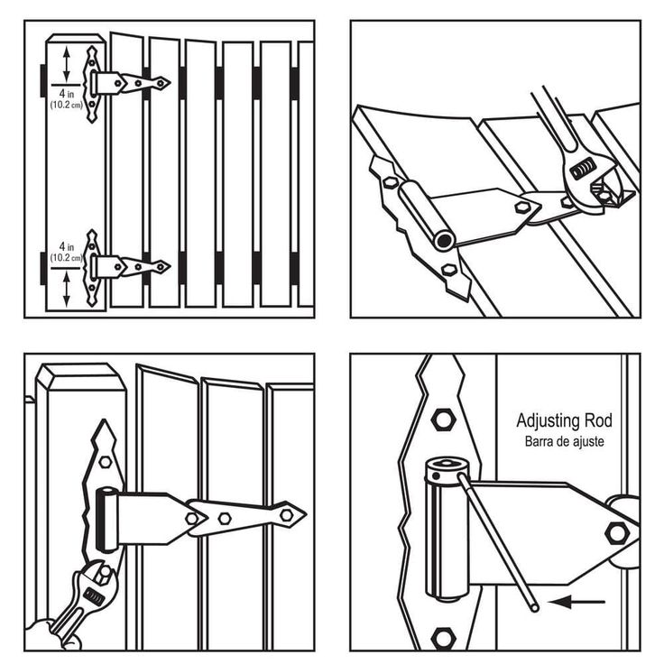 Everbilt 8 in. Black Decorative Spring Gate Tee Hinge (2-Pack)
