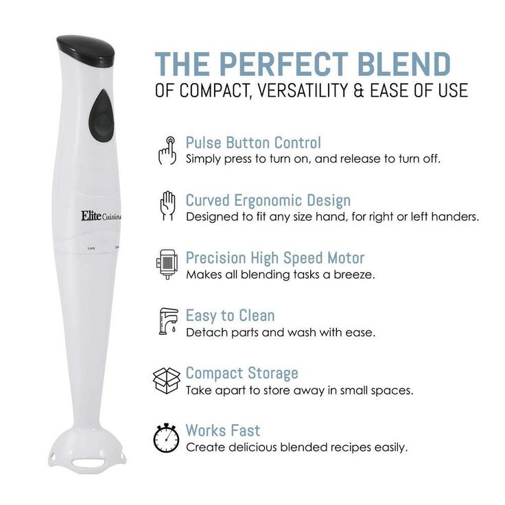 Single Speed White Immersion Blender