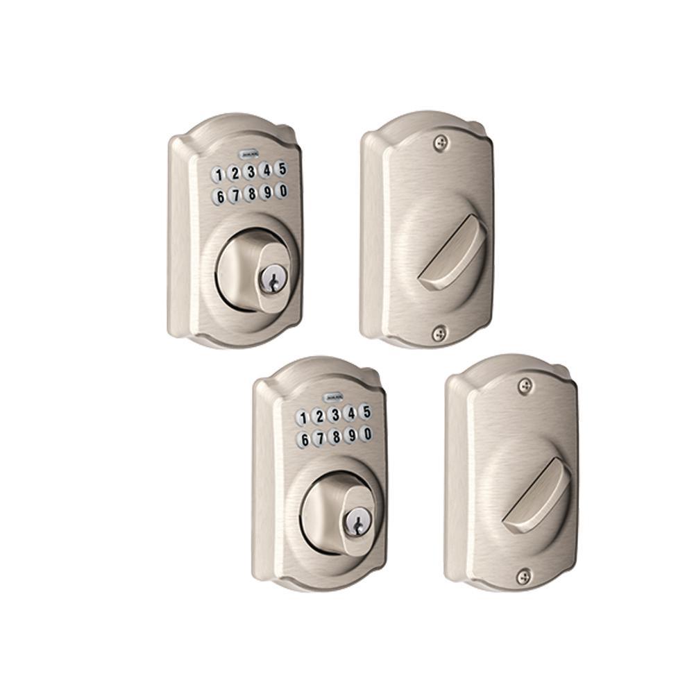 Camelot Satin Nickel Keypad Electronic Door Lock Deadbolt - Super Arbor