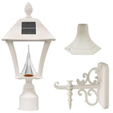 Baytown Solar Black Outdoor Post/Wall Light with Bright/Warm-White LEDs