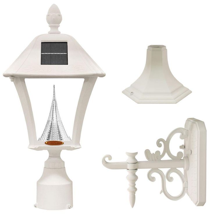 Baytown Solar Black Outdoor Post/Wall Light with Bright/Warm-White LEDs