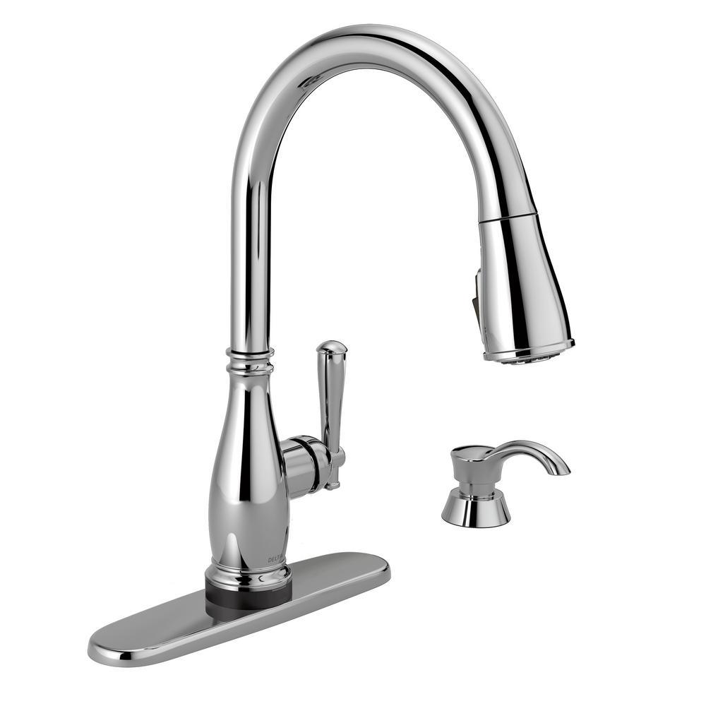 Charmaine Single-Handle Pull-Down Sprayer Kitchen Faucet with Touch2O and ShieldSpray Technologies in Venetian Bronze - Super Arbor