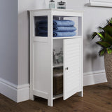 Ellsworth 18 in. W x 32-17/25 in. H x 11-4/5 in. D Bathroom Linen Storage Floor Cabinet in White - Super Arbor