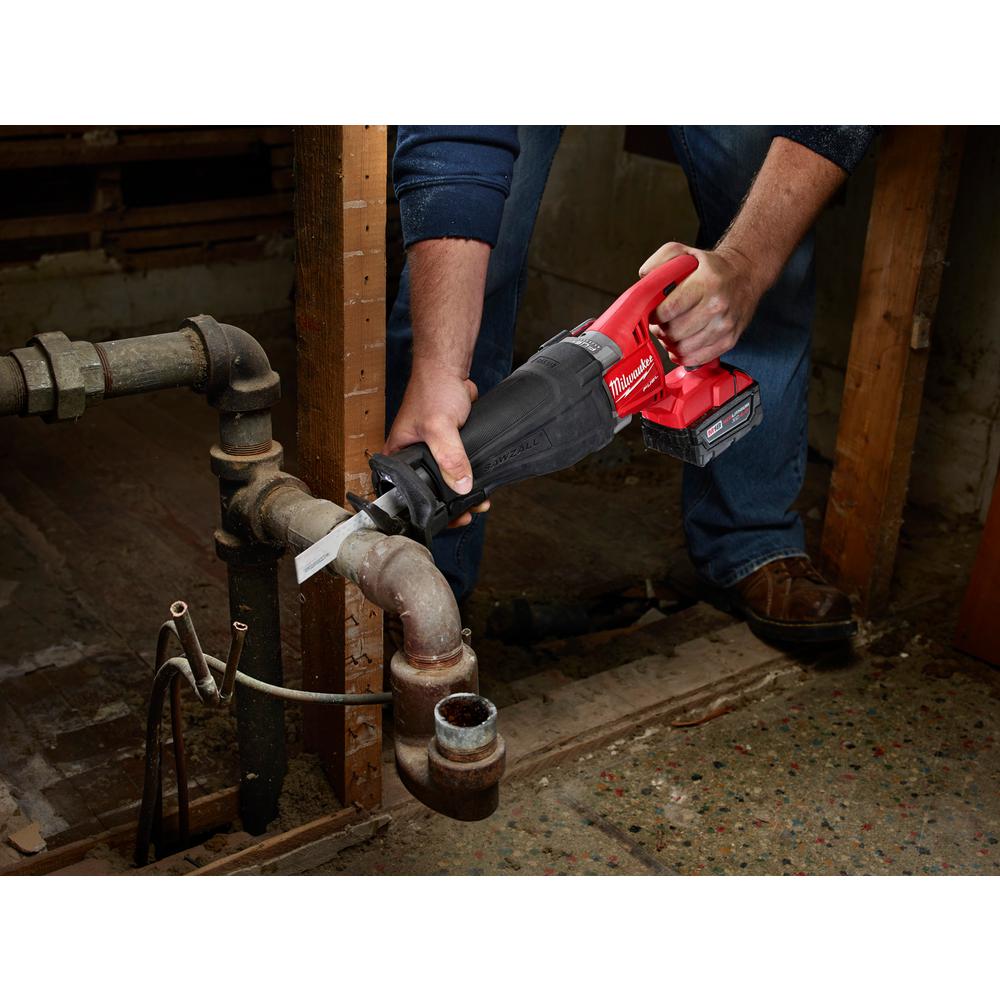 M18 FUEL 18-Volt 4-1/2 in./5 in. Lithium-Ion Brushless Cordless Grinder with Reciprocating Saw and 2 Batteries