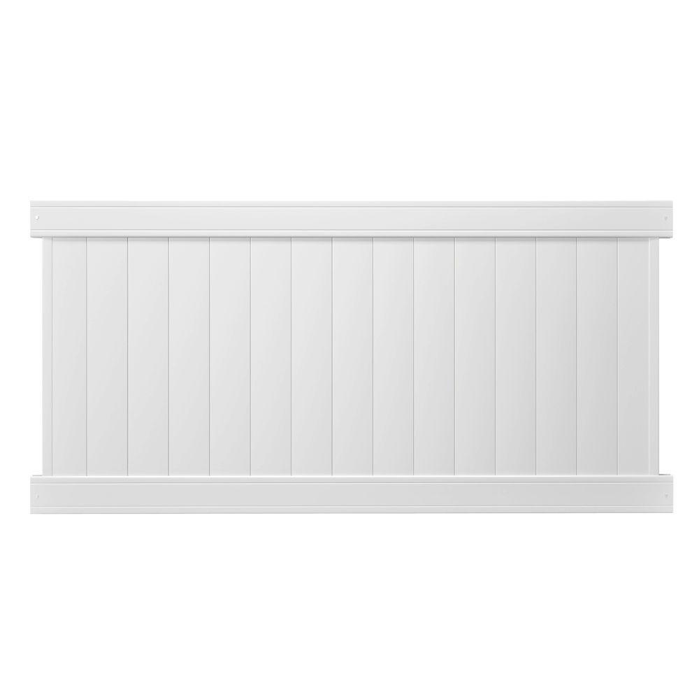 Pro-Series 4 ft. H x 8 ft. W White Vinyl Woodbridge Privacy Fence Panel - Super Arbor