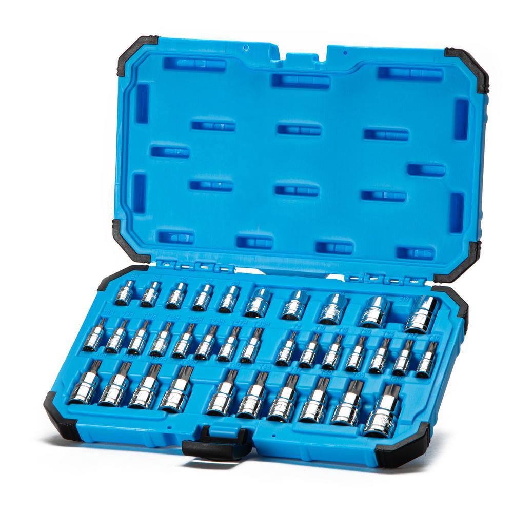Torx and E-Torx Bit Socket Set (35-Piece) - Super Arbor